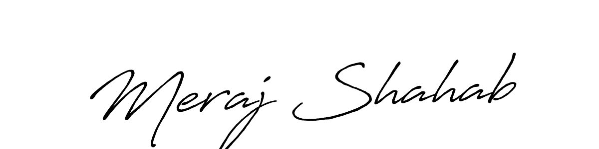 Similarly Antro_Vectra_Bolder is the best handwritten signature design. Signature creator online .You can use it as an online autograph creator for name Meraj Shahab. Meraj Shahab signature style 7 images and pictures png