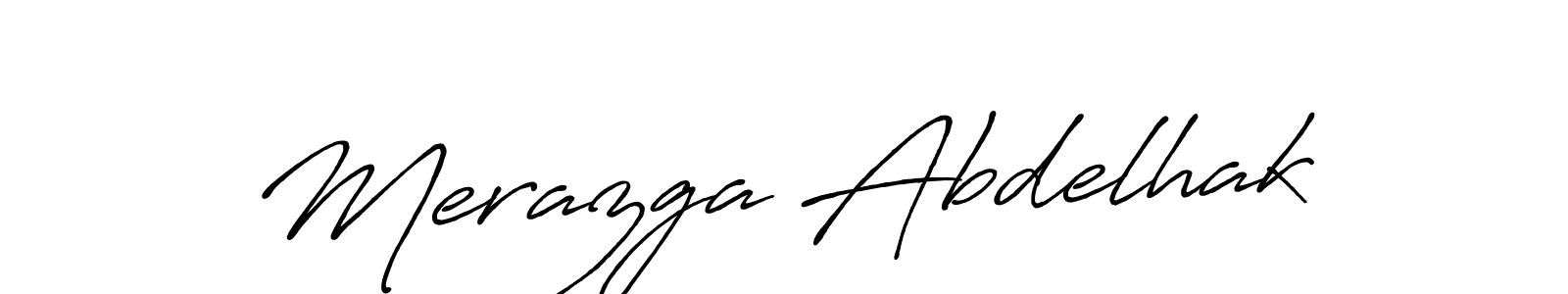 Create a beautiful signature design for name Merazga Abdelhak. With this signature (Antro_Vectra_Bolder) fonts, you can make a handwritten signature for free. Merazga Abdelhak signature style 7 images and pictures png