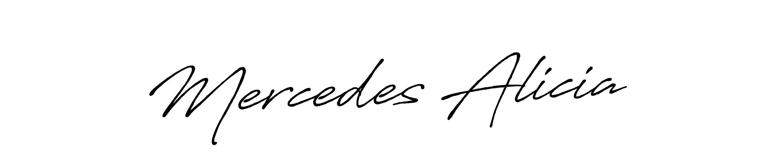 Make a beautiful signature design for name Mercedes Alicia. With this signature (Antro_Vectra_Bolder) style, you can create a handwritten signature for free. Mercedes Alicia signature style 7 images and pictures png