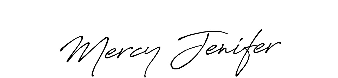 Mercy Jenifer stylish signature style. Best Handwritten Sign (Antro_Vectra_Bolder) for my name. Handwritten Signature Collection Ideas for my name Mercy Jenifer. Mercy Jenifer signature style 7 images and pictures png