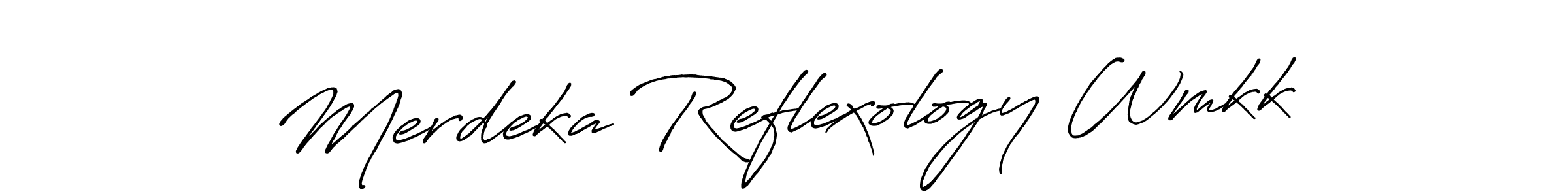 Merdeka Reflexology Wmkk stylish signature style. Best Handwritten Sign (Antro_Vectra_Bolder) for my name. Handwritten Signature Collection Ideas for my name Merdeka Reflexology Wmkk. Merdeka Reflexology Wmkk signature style 7 images and pictures png