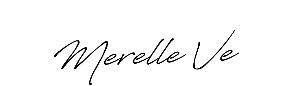 Create a beautiful signature design for name Merelle Ve. With this signature (Antro_Vectra_Bolder) fonts, you can make a handwritten signature for free. Merelle Ve signature style 7 images and pictures png