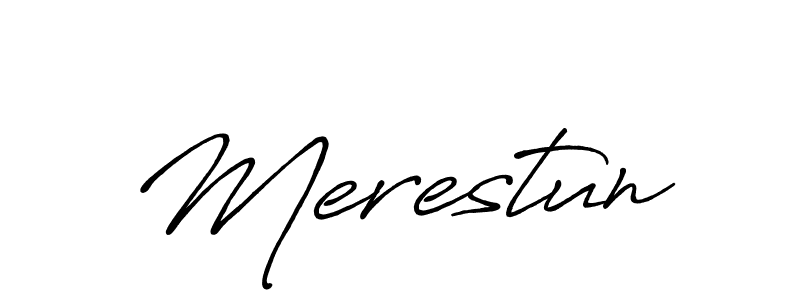 Use a signature maker to create a handwritten signature online. With this signature software, you can design (Antro_Vectra_Bolder) your own signature for name Merestun. Merestun signature style 7 images and pictures png