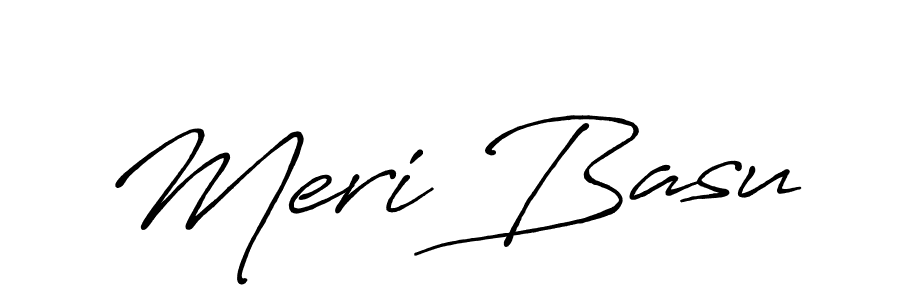 Also You can easily find your signature by using the search form. We will create Meri Basu name handwritten signature images for you free of cost using Antro_Vectra_Bolder sign style. Meri Basu signature style 7 images and pictures png