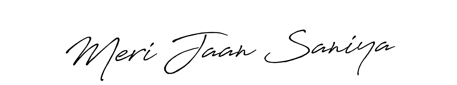 You should practise on your own different ways (Antro_Vectra_Bolder) to write your name (Meri Jaan Saniya) in signature. don't let someone else do it for you. Meri Jaan Saniya signature style 7 images and pictures png