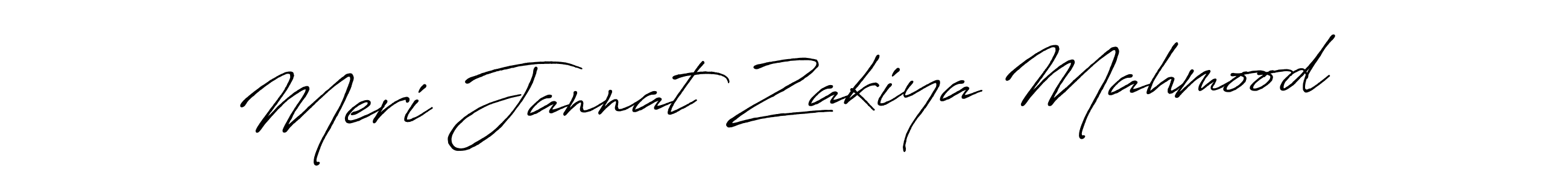 How to make Meri Jannat Zakiya Mahmood signature? Antro_Vectra_Bolder is a professional autograph style. Create handwritten signature for Meri Jannat Zakiya Mahmood name. Meri Jannat Zakiya Mahmood signature style 7 images and pictures png