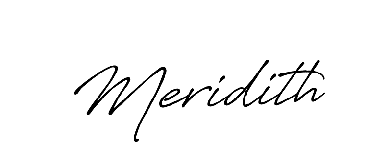 Also we have Meridith name is the best signature style. Create professional handwritten signature collection using Antro_Vectra_Bolder autograph style. Meridith signature style 7 images and pictures png