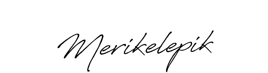 Use a signature maker to create a handwritten signature online. With this signature software, you can design (Antro_Vectra_Bolder) your own signature for name Merikelepik. Merikelepik signature style 7 images and pictures png