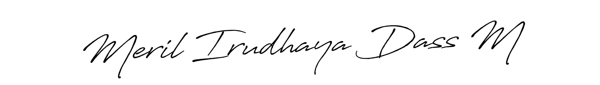 Meril Irudhaya Dass M stylish signature style. Best Handwritten Sign (Antro_Vectra_Bolder) for my name. Handwritten Signature Collection Ideas for my name Meril Irudhaya Dass M. Meril Irudhaya Dass M signature style 7 images and pictures png
