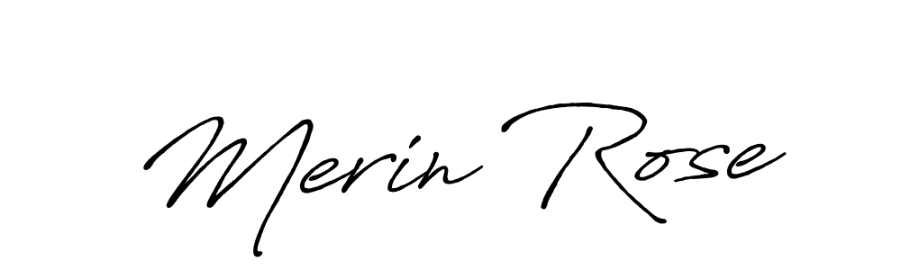 Create a beautiful signature design for name Merin Rose. With this signature (Antro_Vectra_Bolder) fonts, you can make a handwritten signature for free. Merin Rose signature style 7 images and pictures png