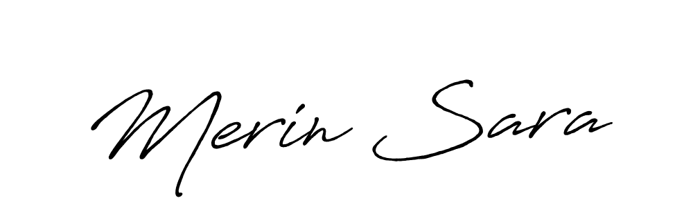 You should practise on your own different ways (Antro_Vectra_Bolder) to write your name (Merin Sara) in signature. don't let someone else do it for you. Merin Sara signature style 7 images and pictures png