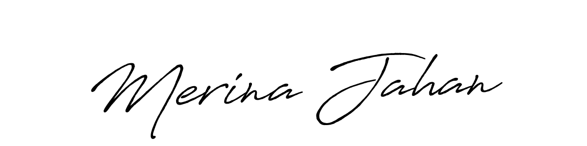 Design your own signature with our free online signature maker. With this signature software, you can create a handwritten (Antro_Vectra_Bolder) signature for name Merina Jahan. Merina Jahan signature style 7 images and pictures png