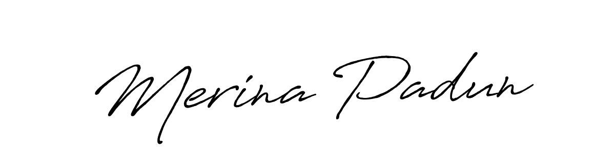 Merina Padun stylish signature style. Best Handwritten Sign (Antro_Vectra_Bolder) for my name. Handwritten Signature Collection Ideas for my name Merina Padun. Merina Padun signature style 7 images and pictures png