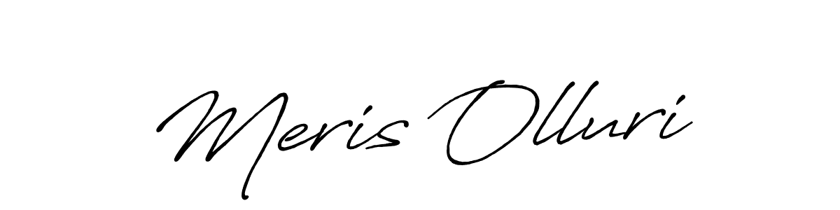 The best way (Antro_Vectra_Bolder) to make a short signature is to pick only two or three words in your name. The name Meris Olluri include a total of six letters. For converting this name. Meris Olluri signature style 7 images and pictures png