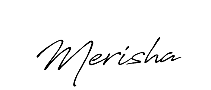 Use a signature maker to create a handwritten signature online. With this signature software, you can design (Antro_Vectra_Bolder) your own signature for name Merisha. Merisha signature style 7 images and pictures png