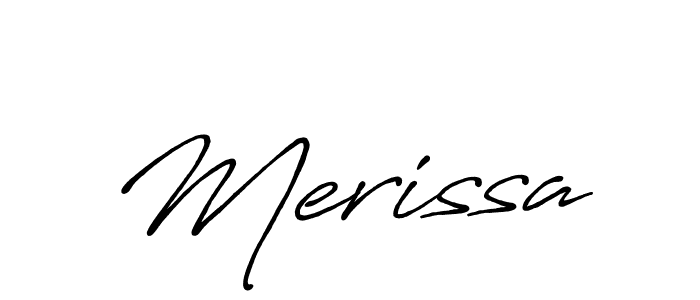 Make a beautiful signature design for name Merissa. With this signature (Antro_Vectra_Bolder) style, you can create a handwritten signature for free. Merissa signature style 7 images and pictures png