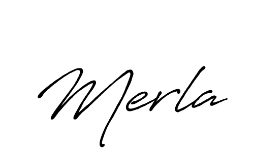 How to make Merla name signature. Use Antro_Vectra_Bolder style for creating short signs online. This is the latest handwritten sign. Merla signature style 7 images and pictures png