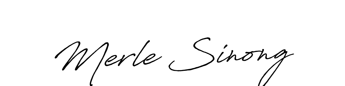 Make a beautiful signature design for name Merle Sinong. With this signature (Antro_Vectra_Bolder) style, you can create a handwritten signature for free. Merle Sinong signature style 7 images and pictures png
