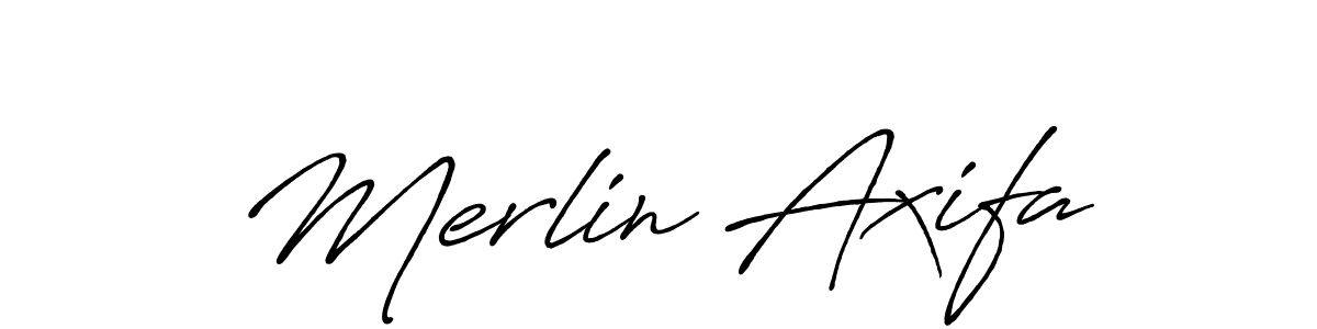 Similarly Antro_Vectra_Bolder is the best handwritten signature design. Signature creator online .You can use it as an online autograph creator for name Merlin Axifa. Merlin Axifa signature style 7 images and pictures png