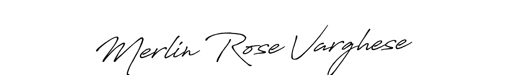 Create a beautiful signature design for name Merlin Rose Varghese. With this signature (Antro_Vectra_Bolder) fonts, you can make a handwritten signature for free. Merlin Rose Varghese signature style 7 images and pictures png