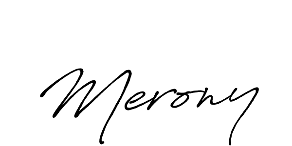 Also we have Merony name is the best signature style. Create professional handwritten signature collection using Antro_Vectra_Bolder autograph style. Merony signature style 7 images and pictures png