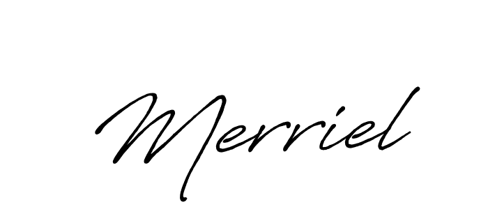 Also You can easily find your signature by using the search form. We will create Merriel name handwritten signature images for you free of cost using Antro_Vectra_Bolder sign style. Merriel signature style 7 images and pictures png