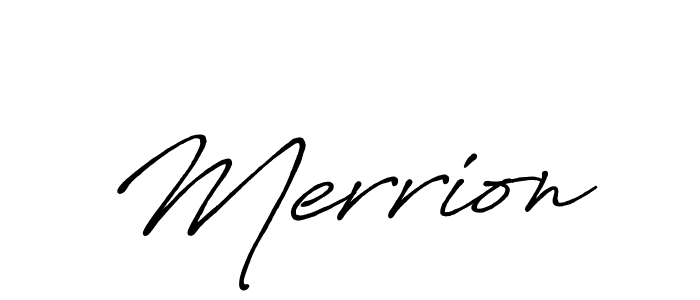 How to make Merrion name signature. Use Antro_Vectra_Bolder style for creating short signs online. This is the latest handwritten sign. Merrion signature style 7 images and pictures png