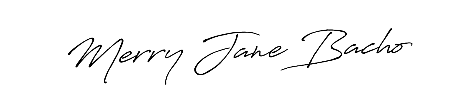 Use a signature maker to create a handwritten signature online. With this signature software, you can design (Antro_Vectra_Bolder) your own signature for name Merry Jane Bacho. Merry Jane Bacho signature style 7 images and pictures png
