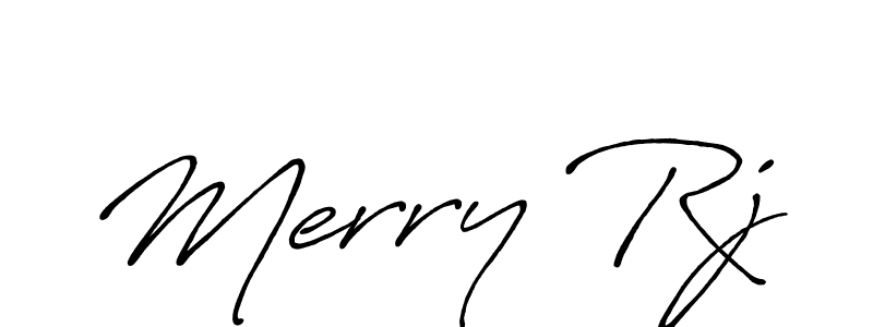 Make a beautiful signature design for name Merry Rj. With this signature (Antro_Vectra_Bolder) style, you can create a handwritten signature for free. Merry Rj signature style 7 images and pictures png