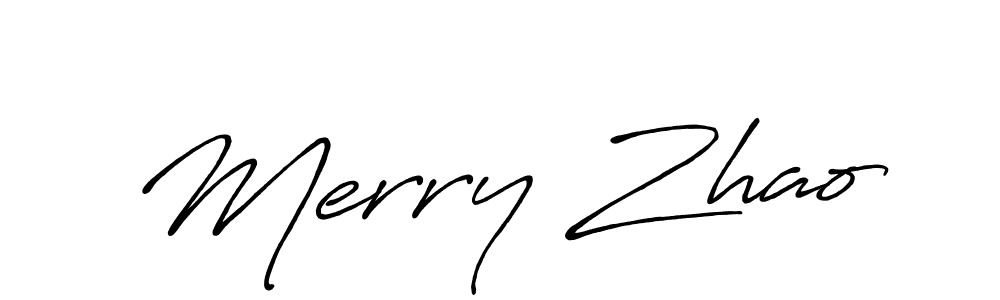 Make a beautiful signature design for name Merry Zhao. With this signature (Antro_Vectra_Bolder) style, you can create a handwritten signature for free. Merry Zhao signature style 7 images and pictures png