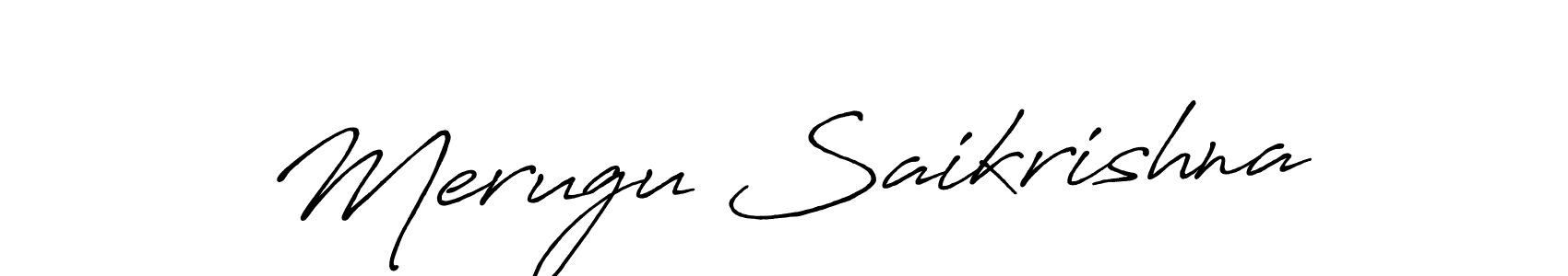 Merugu Saikrishna stylish signature style. Best Handwritten Sign (Antro_Vectra_Bolder) for my name. Handwritten Signature Collection Ideas for my name Merugu Saikrishna. Merugu Saikrishna signature style 7 images and pictures png