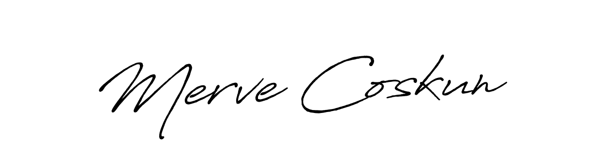 Antro_Vectra_Bolder is a professional signature style that is perfect for those who want to add a touch of class to their signature. It is also a great choice for those who want to make their signature more unique. Get Merve Coskun name to fancy signature for free. Merve Coskun signature style 7 images and pictures png