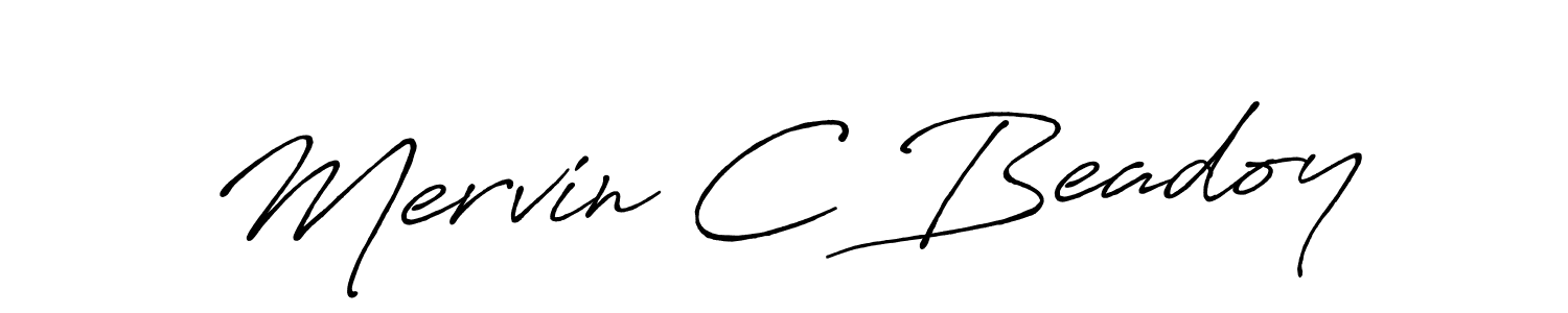 Create a beautiful signature design for name Mervin C Beadoy. With this signature (Antro_Vectra_Bolder) fonts, you can make a handwritten signature for free. Mervin C Beadoy signature style 7 images and pictures png