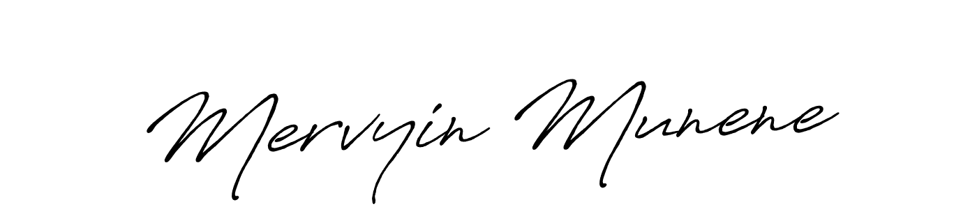 Create a beautiful signature design for name Mervyin Munene. With this signature (Antro_Vectra_Bolder) fonts, you can make a handwritten signature for free. Mervyin Munene signature style 7 images and pictures png