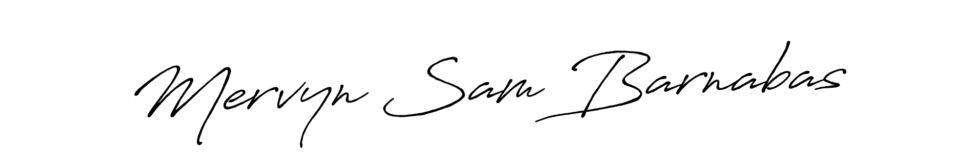 Design your own signature with our free online signature maker. With this signature software, you can create a handwritten (Antro_Vectra_Bolder) signature for name Mervyn Sam Barnabas. Mervyn Sam Barnabas signature style 7 images and pictures png