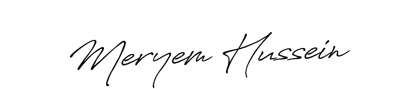 Design your own signature with our free online signature maker. With this signature software, you can create a handwritten (Antro_Vectra_Bolder) signature for name Meryem Hussein. Meryem Hussein signature style 7 images and pictures png