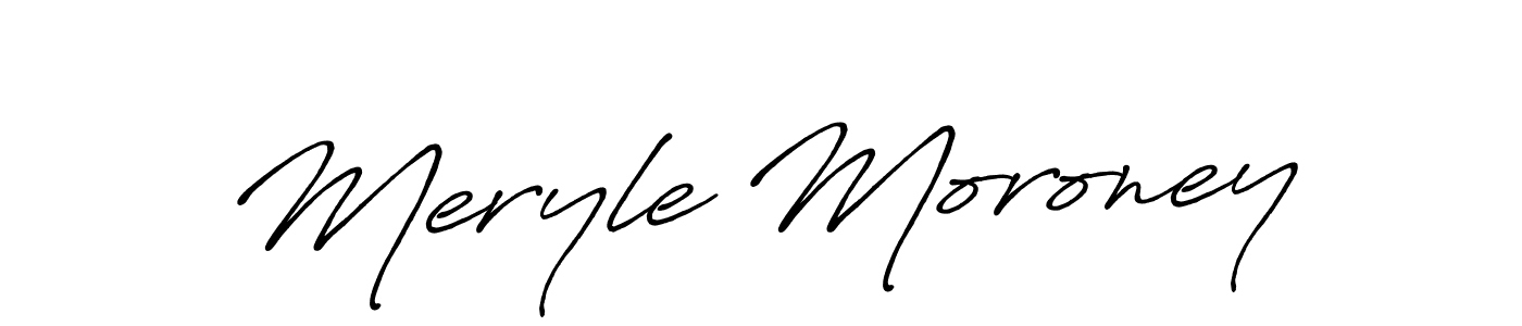 Make a beautiful signature design for name Meryle Moroney. With this signature (Antro_Vectra_Bolder) style, you can create a handwritten signature for free. Meryle Moroney signature style 7 images and pictures png
