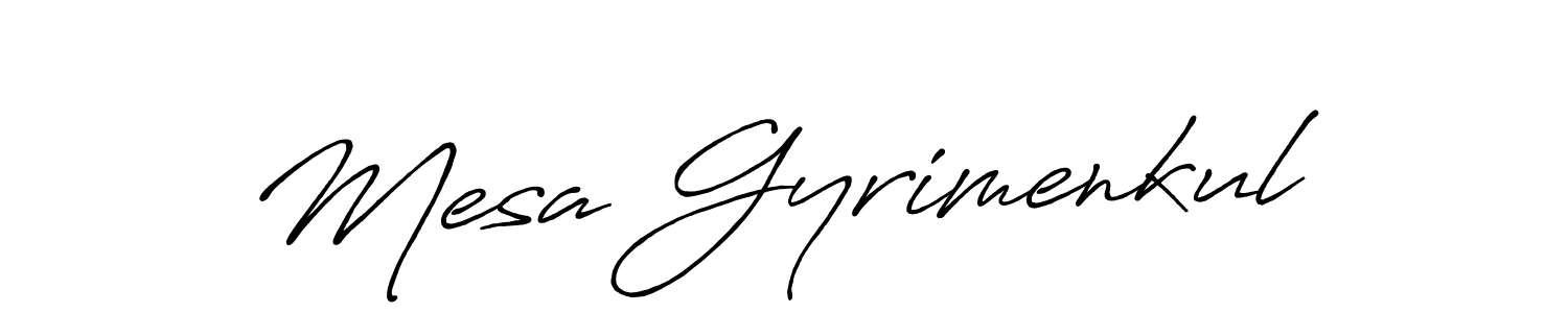 Make a beautiful signature design for name Mesa Gyrimenkul. With this signature (Antro_Vectra_Bolder) style, you can create a handwritten signature for free. Mesa Gyrimenkul signature style 7 images and pictures png