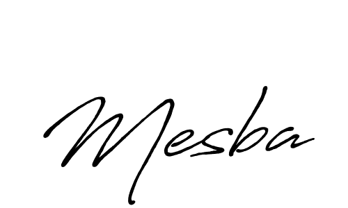 Use a signature maker to create a handwritten signature online. With this signature software, you can design (Antro_Vectra_Bolder) your own signature for name Mesba. Mesba signature style 7 images and pictures png