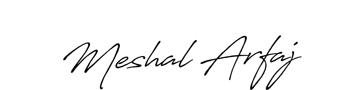 How to make Meshal Arfaj name signature. Use Antro_Vectra_Bolder style for creating short signs online. This is the latest handwritten sign. Meshal Arfaj signature style 7 images and pictures png