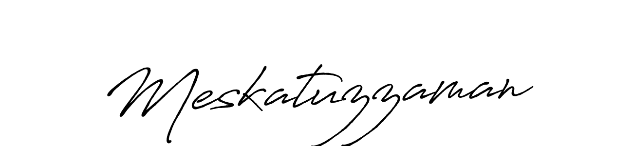 How to make Meskatuzzaman name signature. Use Antro_Vectra_Bolder style for creating short signs online. This is the latest handwritten sign. Meskatuzzaman signature style 7 images and pictures png