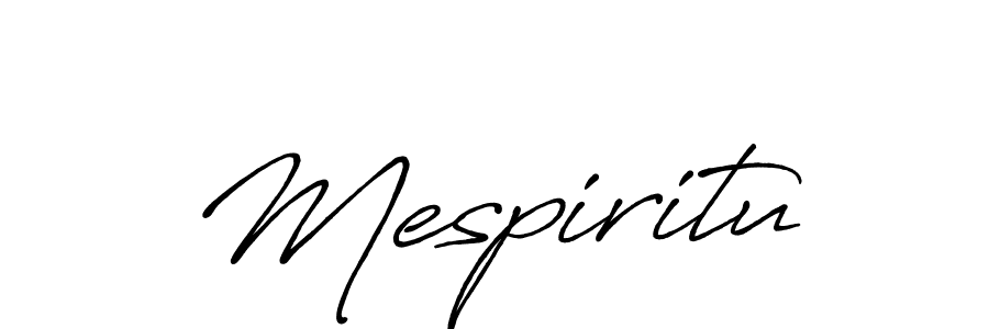 How to make Mespiritu name signature. Use Antro_Vectra_Bolder style for creating short signs online. This is the latest handwritten sign. Mespiritu signature style 7 images and pictures png