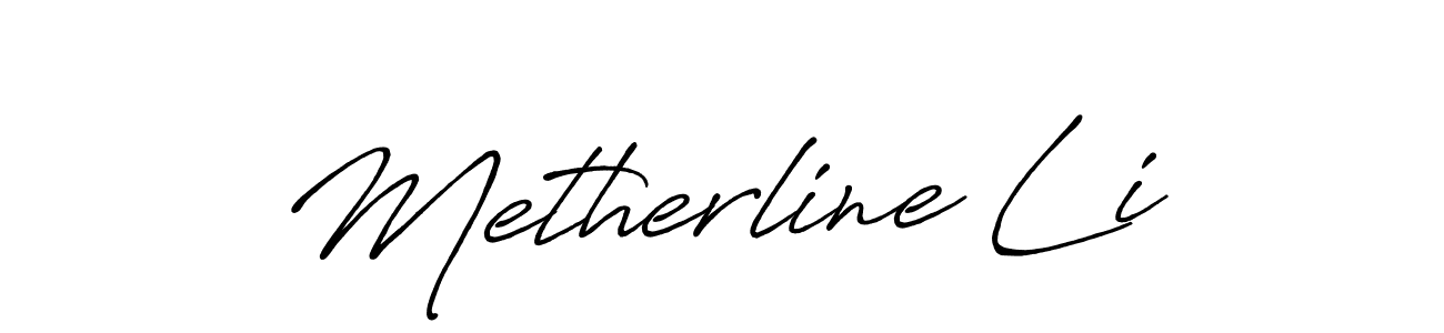 The best way (Antro_Vectra_Bolder) to make a short signature is to pick only two or three words in your name. The name Metherline Li include a total of six letters. For converting this name. Metherline Li signature style 7 images and pictures png