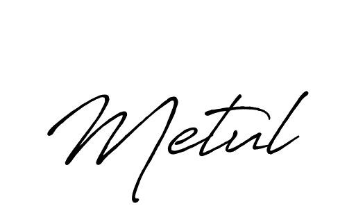 Use a signature maker to create a handwritten signature online. With this signature software, you can design (Antro_Vectra_Bolder) your own signature for name Metul. Metul signature style 7 images and pictures png