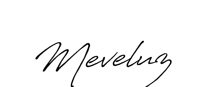 Use a signature maker to create a handwritten signature online. With this signature software, you can design (Antro_Vectra_Bolder) your own signature for name Meveluz. Meveluz signature style 7 images and pictures png