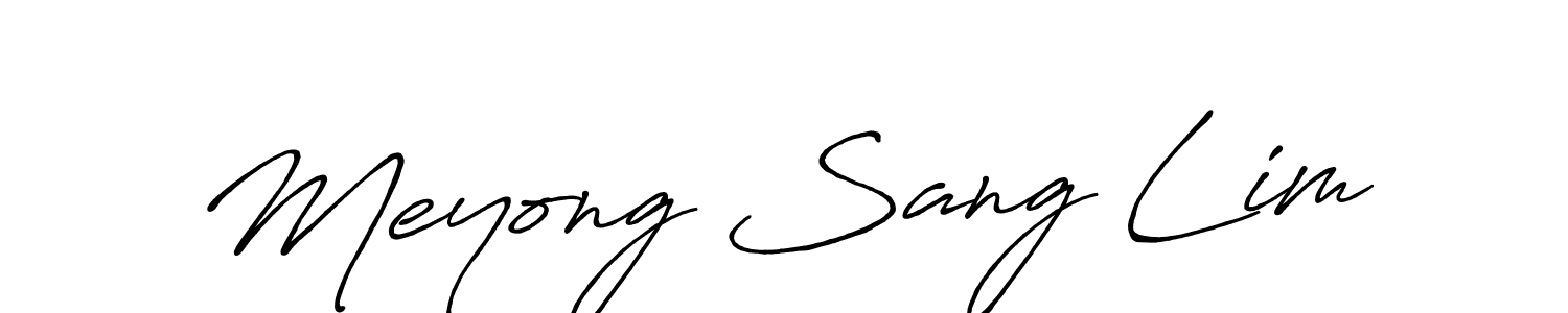 Create a beautiful signature design for name Meyong Sang Lim. With this signature (Antro_Vectra_Bolder) fonts, you can make a handwritten signature for free. Meyong Sang Lim signature style 7 images and pictures png