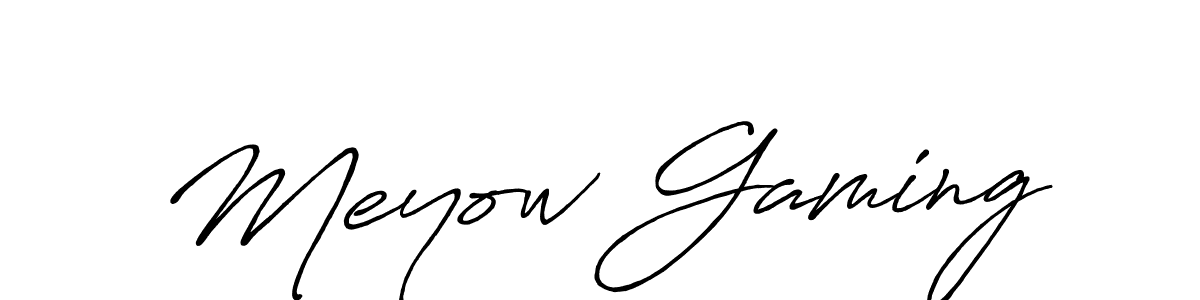 Also we have Meyow Gaming name is the best signature style. Create professional handwritten signature collection using Antro_Vectra_Bolder autograph style. Meyow Gaming signature style 7 images and pictures png