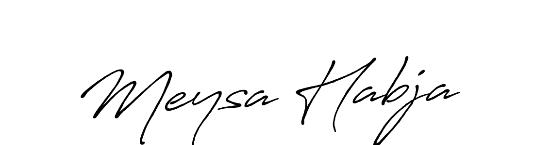 Similarly Antro_Vectra_Bolder is the best handwritten signature design. Signature creator online .You can use it as an online autograph creator for name Meysa Habja. Meysa Habja signature style 7 images and pictures png