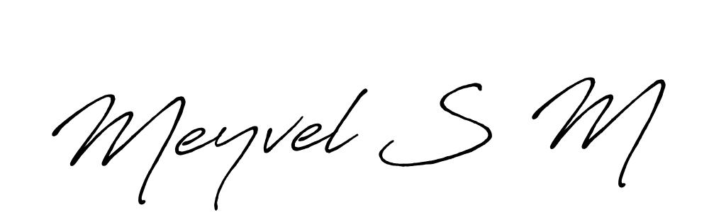 Meyvel S M stylish signature style. Best Handwritten Sign (Antro_Vectra_Bolder) for my name. Handwritten Signature Collection Ideas for my name Meyvel S M. Meyvel S M signature style 7 images and pictures png