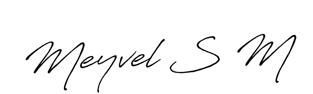 This is the best signature style for the Meyvel S M name. Also you like these signature font (Antro_Vectra_Bolder). Mix name signature. Meyvel S M signature style 7 images and pictures png